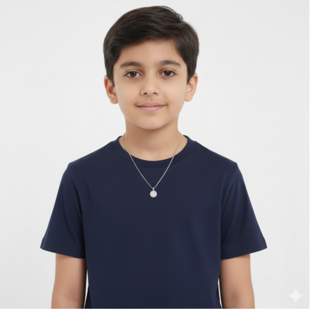 Premium Kids’ Crew Neck Cotton T-Shirt – Classic Navy